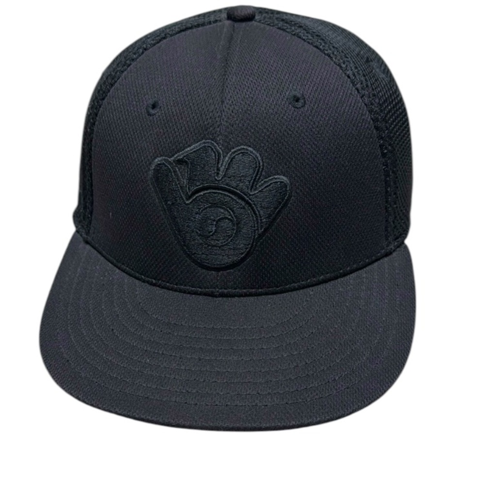 Milwaukee Brewers Charlie rose Black flex fitted hat L/XL
